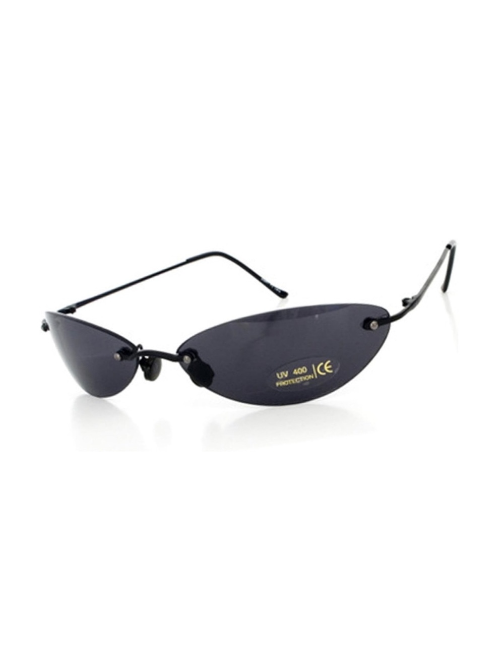 Rimless Black Small Sunglasses - UV400 Protection